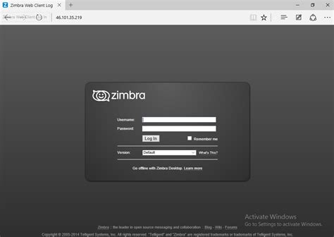 Logowanie do Zimbra Web Client